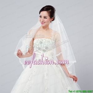 Graceful One-Tier Lace Edge Elbow Veils for Wedding Party