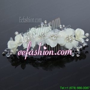 Green Tulle Rhinestone and Imitation Pearls 2014 Hair Combs