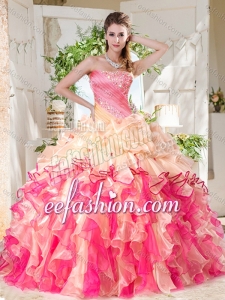 Cheap Big Puffy Colorful Exquisite Quinceanera Dresses with Beading and Ruffles