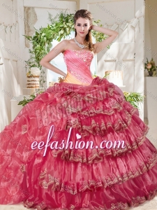 Gorgeous Beaded and Ruffled Big Puffy Quinceanera Gowns in Rainbow