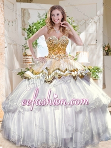 Pretty Big Puffy Amazing Quinceanera Dresses with Beading and Ruffles Layers