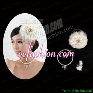 Unique Headpiece with Jewelry Set Including Necklace Earrings and Bracelet