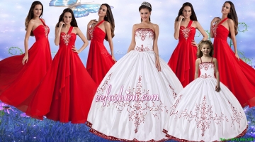 Pretty Wine Red and White Quinceanera Dress and Beautiful Embroidered Mini Quinceanera Dress and Latest Red One Shoulder