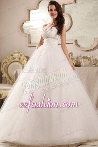 Beaded Decorate Sweetheart Ball Gown Wedding Dress with Sequins