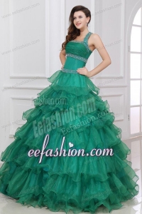 Halter Top Neck Beading and Ruffles Layered Quinceanera Dress