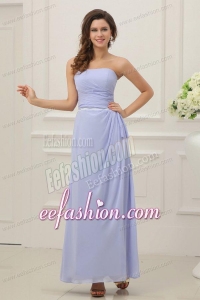 Strapless Empire Chiffon Ankle-length Prom Dress with Ruche
