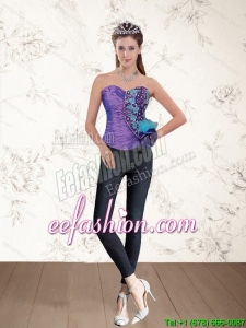2015 Popular Beaded Multi Color Corset with Hand Made Flower