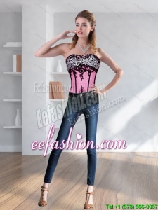 Cute Zebra Printed Multi Color Corset with Embroidery