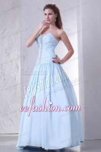 Sweetheart A-line Taffeta Beaded Decorate Prom Dress for 2014 Spring