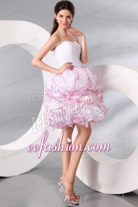 White Princess Sweetheart Knee-length Prom Cocktail Dress