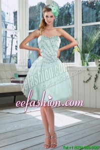 Beautiful Light Blue Sweetheart Short Prom Dresses with Beading