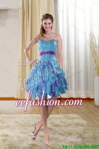 Sweetheart 2015 Prom Gown with Ruffles and Beading