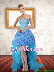Pretty Sweetheart High Low Ruffles Prom Dresses in Multi Color