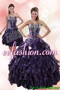Classic Sweetheart Ruffled 2015 Quinceanera Dresses with Embroidery