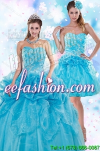 Exquisite Appliques and Pick Ups Teal Quinceanera Dresses for 2015