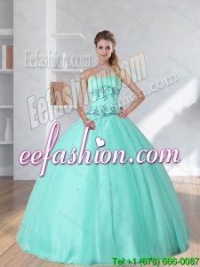 Perfect Appliques and Beading Sweetheart 2015 Dress for Quince