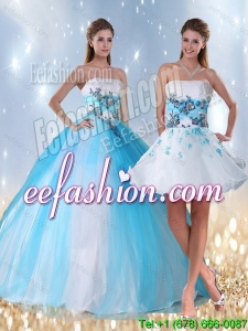 Pretty Multi Color Quinceanera Dress with Appliques and Beading
