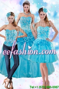 Sophisticated Teal Quince Dresses with Embroidery and Pick Ups