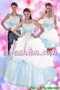 2015 Multi Color Quince Dresses with Pick Ups and Beading