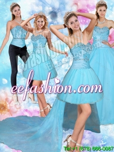 2015 Sweetheart Baby Blue Quinceanera Dress with Beading