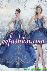 Custom Made Embroidery and Beading Blue Quince Dresses for 2015