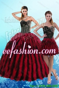 Luxurious Multi Color Sweetheart Quince Dresses with Beading and Ruffles