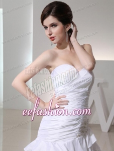 2014 Mermaid Sweetheart Taffeta Wedding Dress with Ruching Ruffled Layers