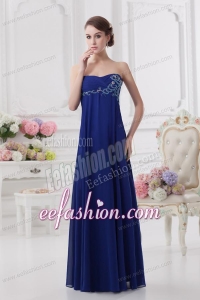 Sweetheart Dark Blue Appliques Floor-length Prom Dress