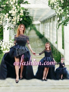 Cheap Prom Dress with Bateau and Gorgeous See Through 3/4 Length Sleeves Little Girl Dress with Scoop and New Style High