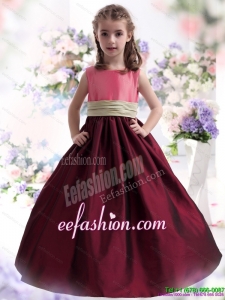 Perfect Multi Color Ruffled 2015 Little Girl Pageant Dress with Sash