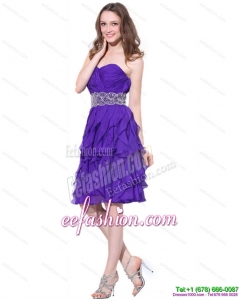 2015 Popular Sweetheart Ruffled Prom Dresses with Appliques