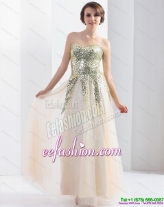 Fashionable 2015 Sweetheart Floor Length Prom Dress with Sequins