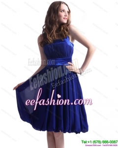 Fashionable Navy Blue Halter Top Prom Dresses with Sash and Ruffles
