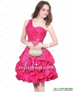 Perfect One Shoulder Beading Prom Dress with Pick Ups