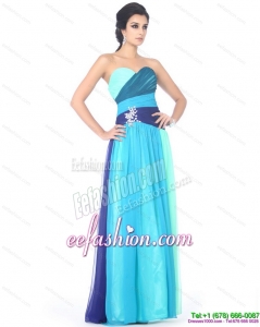 Pretty Multi Color Sweetheart Prom Dresses with Ruffles and Beading