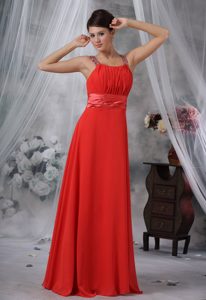 Red Beaded and Ruched Straps Hollywood Inspired on Promotion