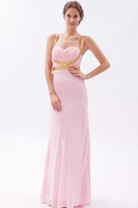 Baby Pink Long Prom Celebrity Dresses with Sequins