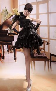 Black One Shoulder Mini Celebrity Inspired Dresses
