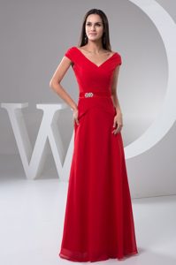 Off-the-shoulder Red Long Prom Dress for Celebrity Made