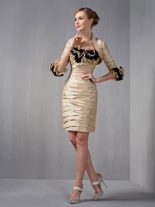 Strapless Short Mother of The Bride Dress with Ruffles in Champagne