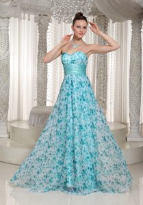 Beautiful Empire Sweetheart Long formal Prom Dress with Printing