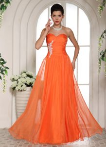 Discount Orange Red Appliqued Junior Prom Girl Dresses with Sweetheart