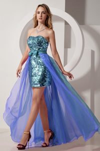 High-low Sweetheart Prom Dress with Bowknot and Sequins in the Mainstream