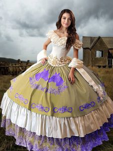 Best Selling Multi-color Quinceanera Dresses Military Ball and Sweet 16 and Quinceanera with Embroidery and Ruffled Laye