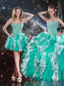 Simple Multi-color Sleeveless Organza Lace Up 15th Birthday Dress for Military Ball and Sweet 16 and Quinceanera