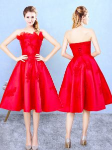 Cheap Sleeveless Appliques and Ruffles Lace Up Dama Dress for Quinceanera
