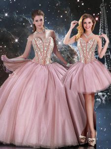 Affordable Lilac 15th Birthday Dress Military Ball and Sweet 16 and Quinceanera with Beading Sweetheart Sleeveless Lace 