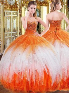 Best Floor Length Multi-color Quinceanera Gowns Sweetheart Sleeveless Lace Up