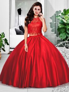 Colorful Taffeta Sleeveless Floor Length 15 Quinceanera Dress and Lace and Ruching