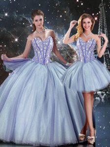 Luxurious Floor Length Blue Quinceanera Gowns Sweetheart Sleeveless Lace Up